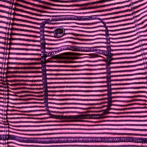 Ivivva Run Your Heart Out Pullover 1/2 Zip Pink Purple Surge MVP Stripe Sz 12 - Picture 8 of 12